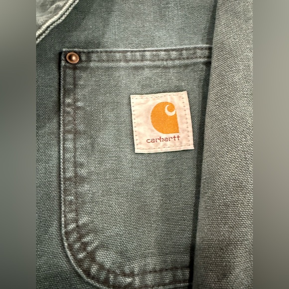 Vintage 1990’s Carhartt Dark Teal Blanket-Lined Barn/ Chore Coat Jacket Size L - Picture 7 of 14